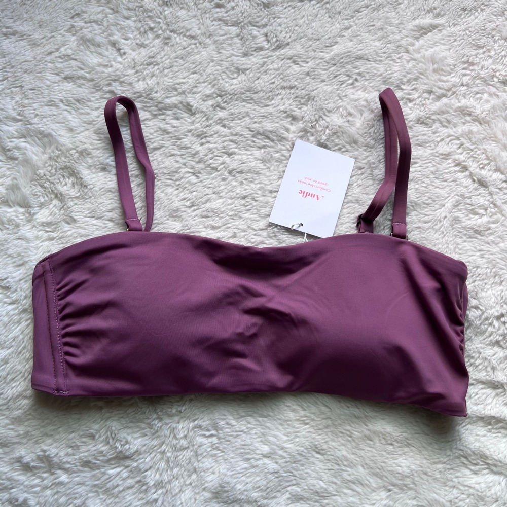 Andie Swim Bora Bora Top Cactus Flower Purple Bikini AT199 Womens Size Small NEW